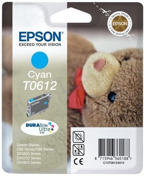 Cartus de cerneala original Epson T0612 Cyan (C13T06124010)