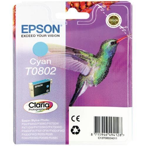 Cartus de cerneala original Epson T0802 Cyan (C13T080240)