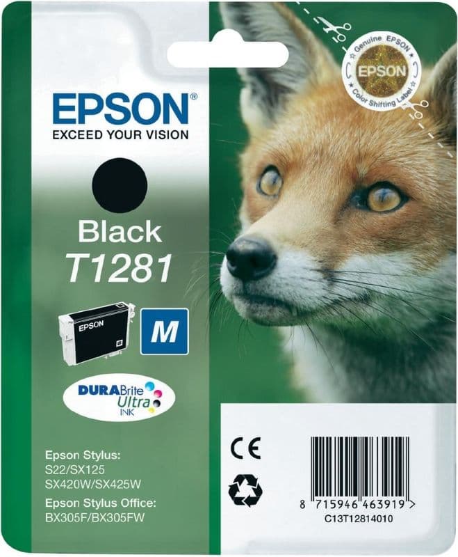Cartus de cerneala original Epson T1281 Black (C13T12814010)