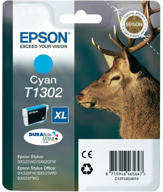 Cartus de cerneala original Epson T1302 Cyan (C13T13024010)