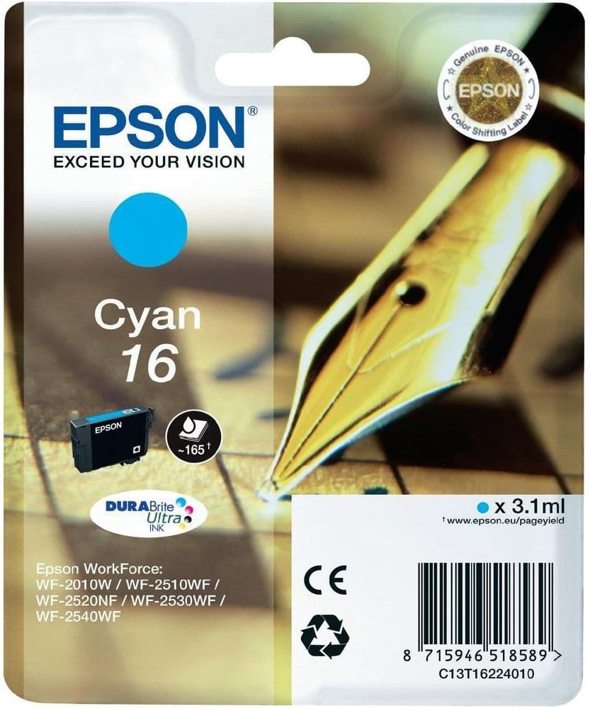 Cartus de cerneala original Epson 16 Cyan (C13T16224010)