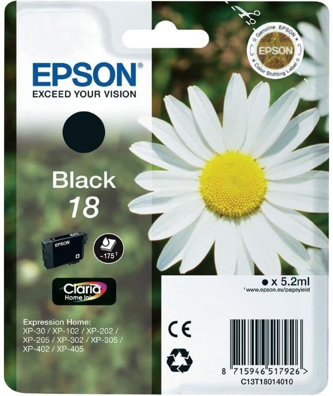 Cartus de cerneala original Epson 18 Black (C13T18014010)