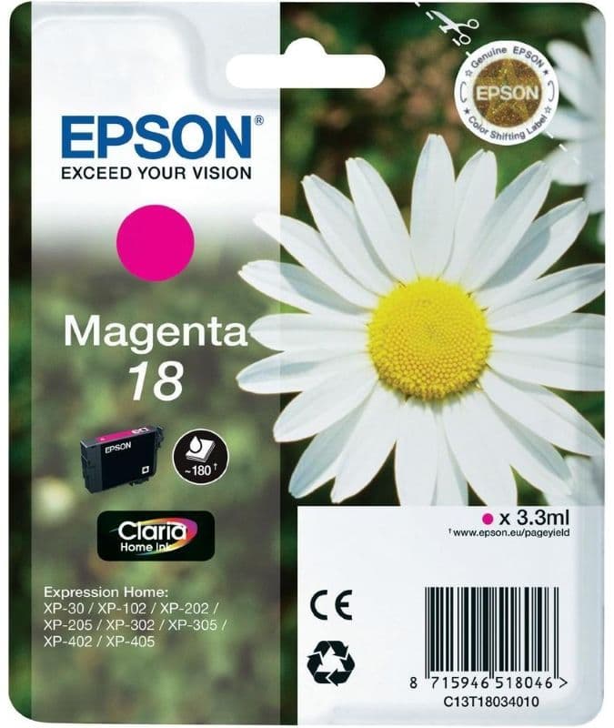 Cartus de cerneala original Epson 18 Magenta (C13T18034010)