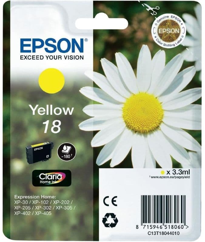 Cartus de cerneala original Epson 18 Yellow (C13T18044010)