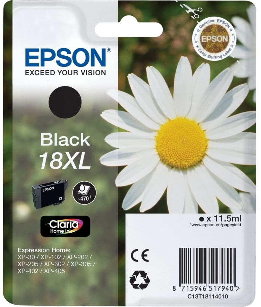 Cartus de cerneala original Epson 18XL Black (C13T18114010)
