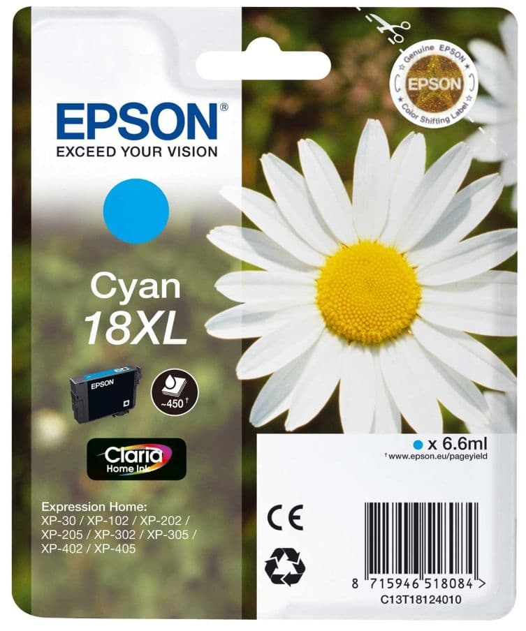 Cartus de cerneala original Epson 18XL Cyan (C13T18124010)