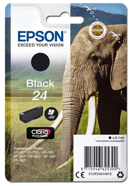 Cartus de cerneala original Epson 24 Black (C13T24214010)