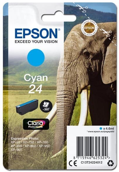 Cartus de cerneala original Epson 24 Cyan (C13T24224010)