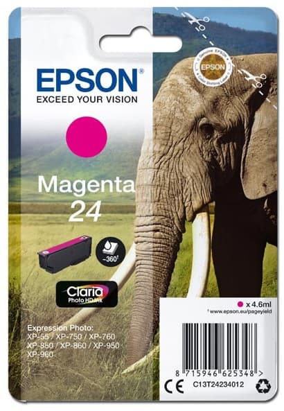 Cartus de cerneala original Epson 24 Magenta (C13T24234010)