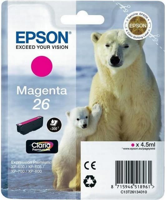 Cartus de cerneala original Epson 26 Magenta (C13T26134010)