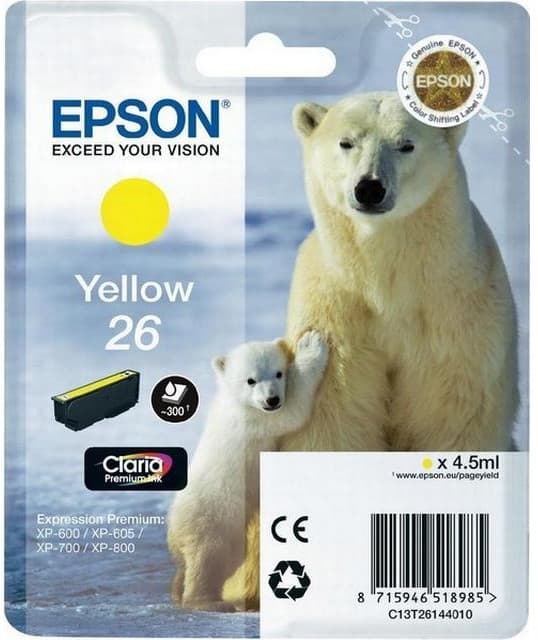 Cartus de cerneala original Epson 26 Yellow (C13T26144010)