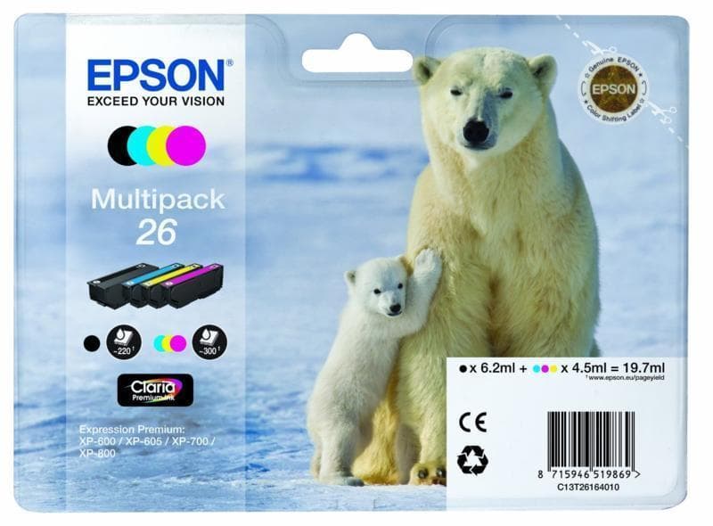 Set cartuse de cerneala originale Epson 26 Multipack (C13T26164010)