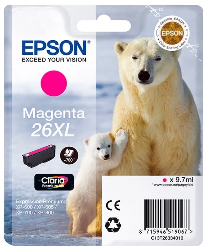 Cartus de cerneala original Epson 26XL Magenta (C13T26334010)
