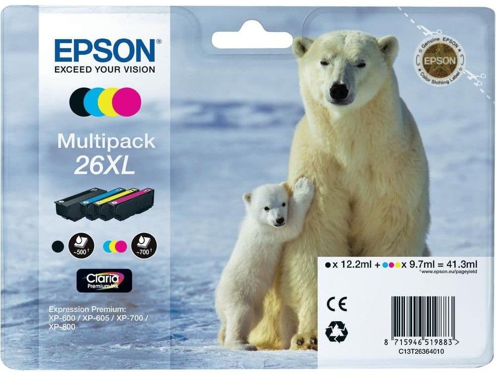 Set cartuse de cerneala originale Epson 26XL Multipack (C13T26364010)