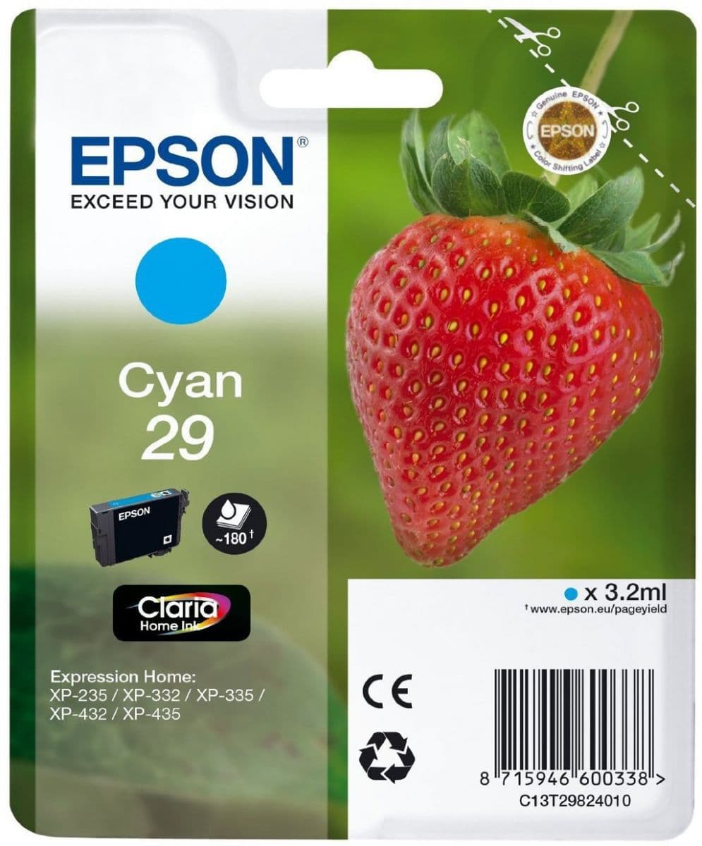 Cartus de cerneala original Epson 29 Cyan (C13T29824010)