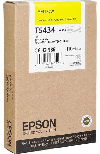 Cartus de cerneala original Epson T5434 Yellow (C13T543400)