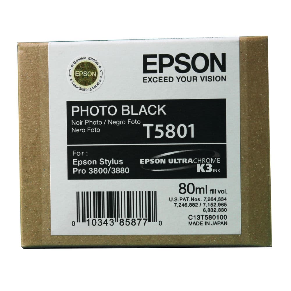 Cartus de cerneala original Epson T5801 Photo Black (C13T580100)