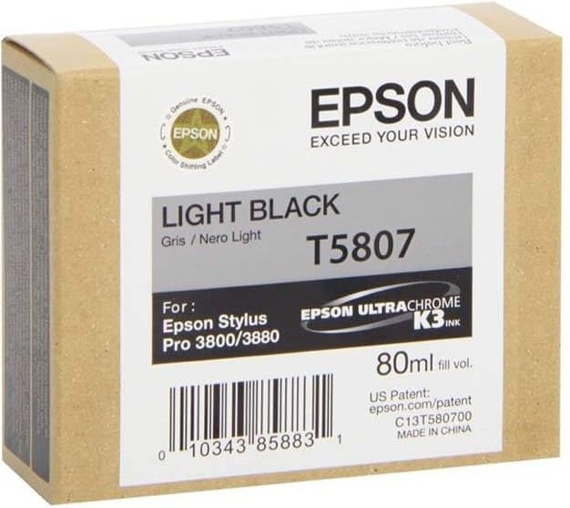 Cartus de cerneala original Epson T5807 Light Black (C13T580700)