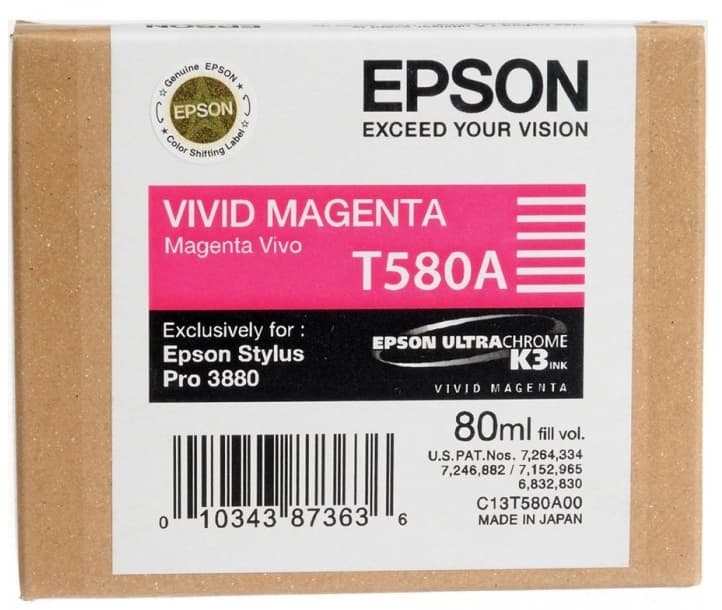 Cartus de cerneala original Epson T580A Vivid Magenta (C13T580A00)