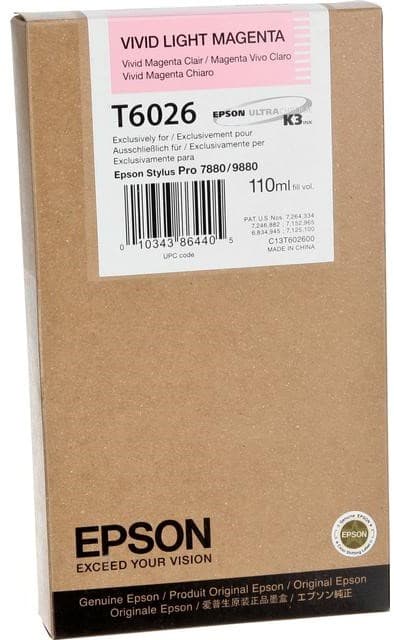 Cartus de cerneala original Epson T6026 Vivid Light Magenta (C13T602600)