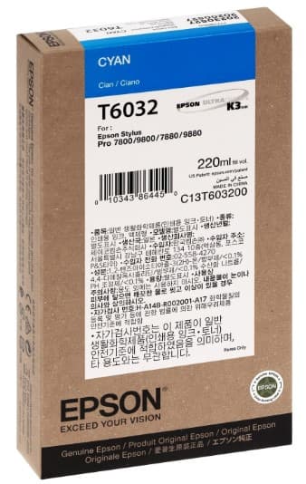 Cartus de cerneala original Epson T6032 Cyan (C13T603200)