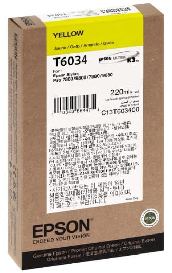 Cartus de cerneala original Epson T6034 Yellow (C13T603400)