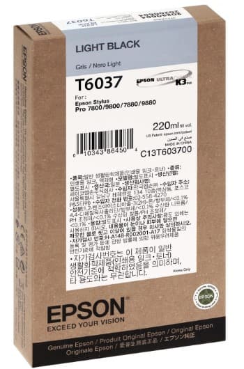 Cartus de cerneala original Epson T6037 Light Black (C13T603700)