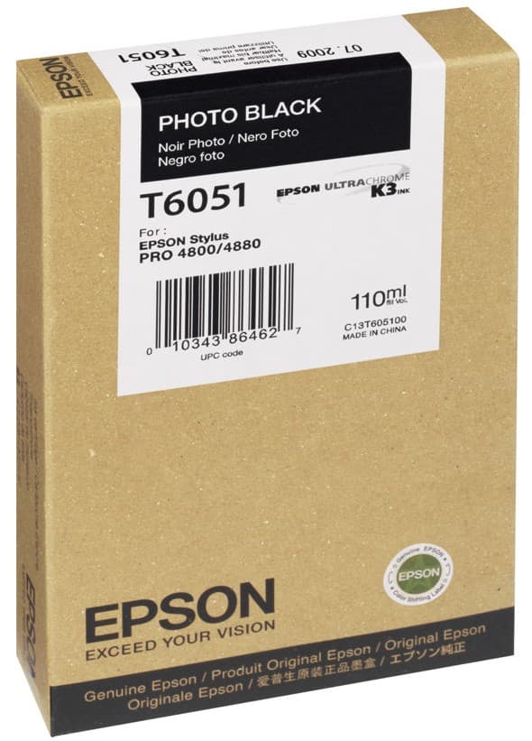 Cartus de cerneala original Epson T6051 Photo Black (C13T605100)