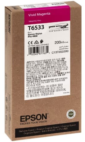 Cartus de cerneala original Epson T6533 Vivid Magenta (C13T653300)