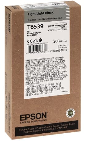 Cartus de cerneala original Epson T6539 Light Light Black (C13T653900)