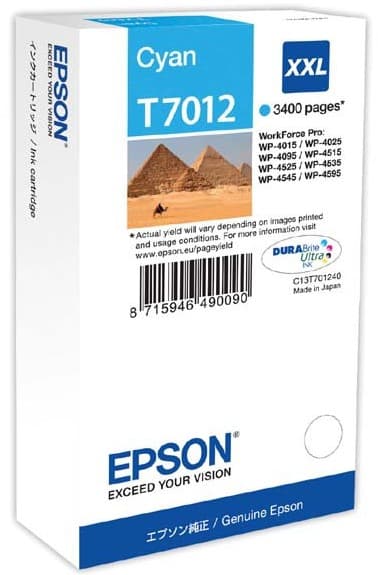 Cartus de cerneala original Epson T7012 Cyan (C13T70124010)