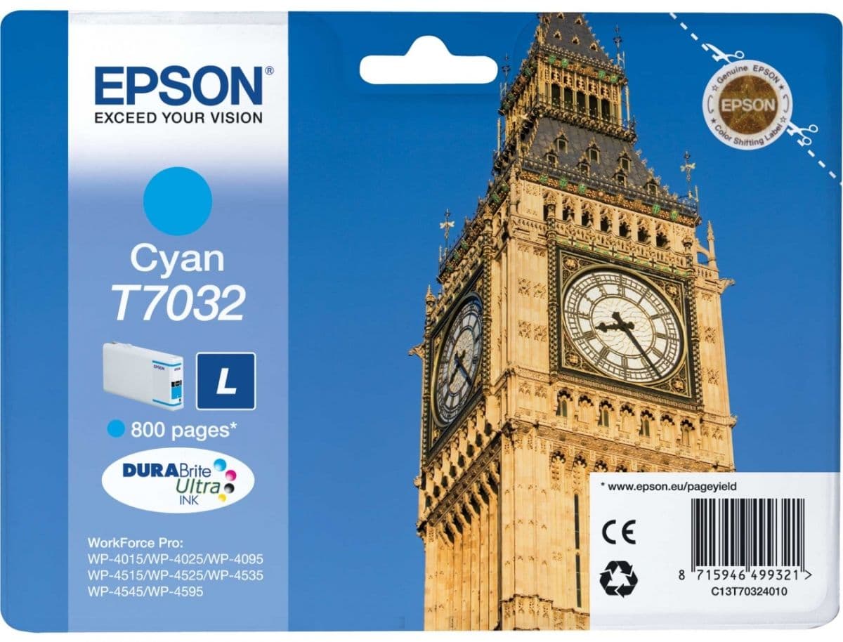 Cartus de cerneala original Epson T7032 Cyan (C13T70324010)