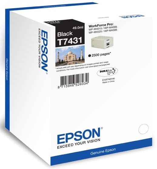 Cartus de cerneala original Epson T7431 Black (C13T74314010)