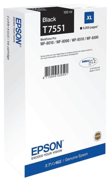 Cartus de cerneala original Epson T7551 Black (C13T755140)