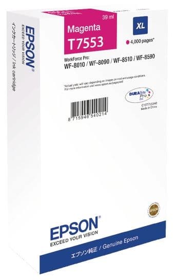 Cartus de cerneala original Epson T7553 Magenta (C13T755340)