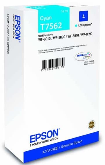 Cartus de cerneala original Epson T7562 Cyan (C13T756240)