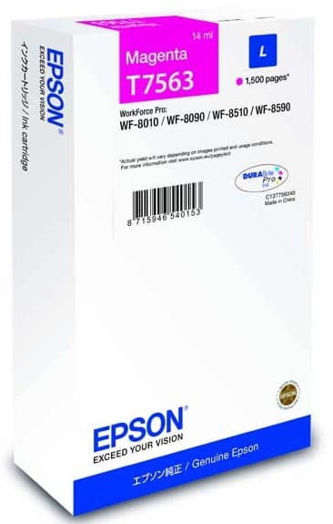 Cartus de cerneala original Epson T7563 Magenta (C13T756340)