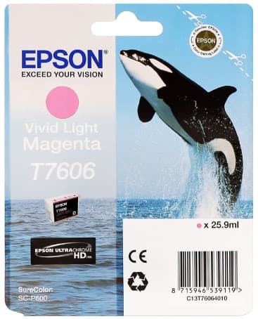 Cartus de cerneala original Epson T7606 Vivid Light Magenta (C13T760640)