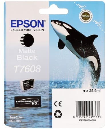 Cartus de cerneala original Epson T7608 Matte Black (C13T760840)