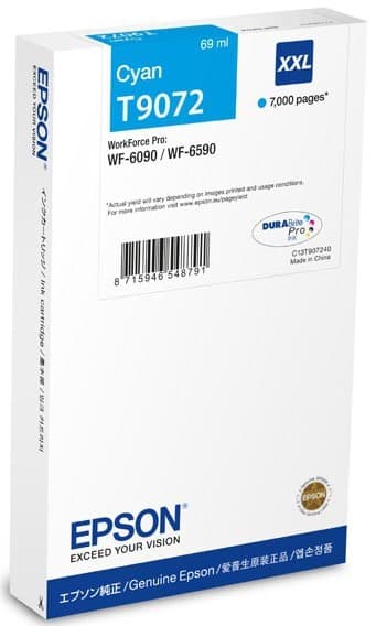Cartus de cerneala original Epson T9072 Cyan (C13T907240)