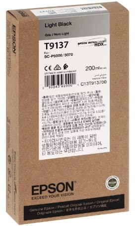 Cartus de cerneala original Epson T9137 Light Black (C13T913700)