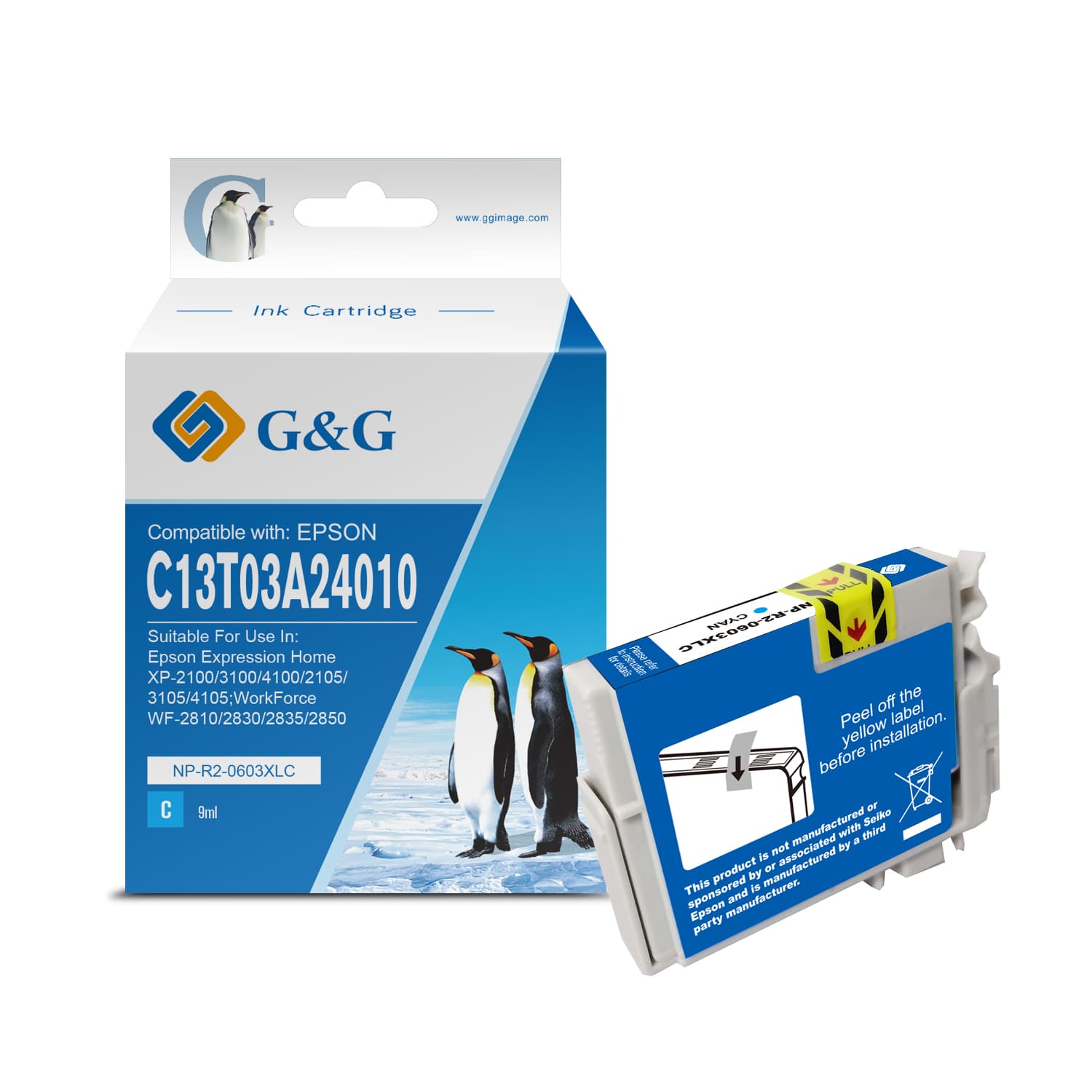 Cartus Premium G&G Epson 603XL Cyan (C13T03A24010)