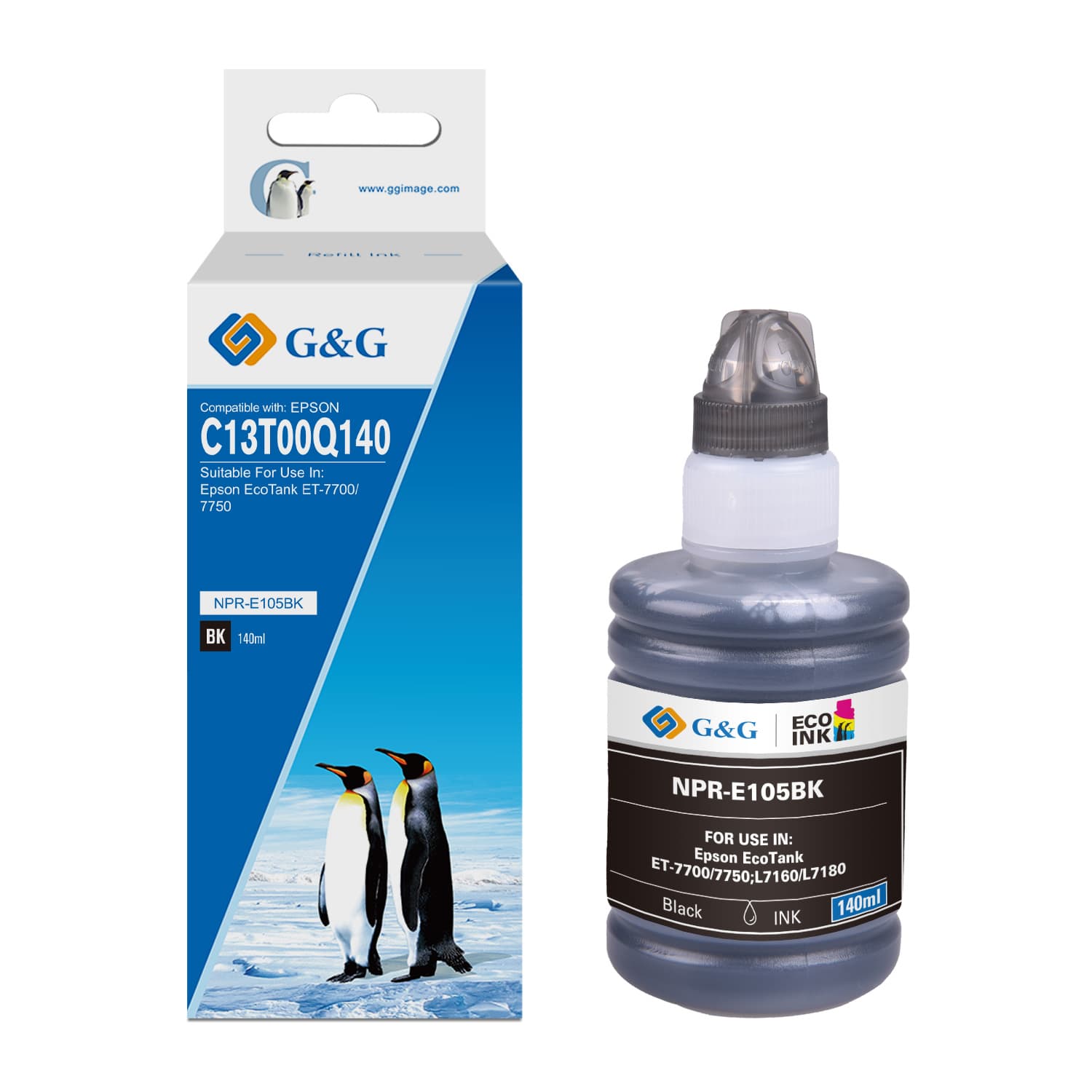 Flacon cerneala Premium G&G Epson 105 Black (C13T00Q140)