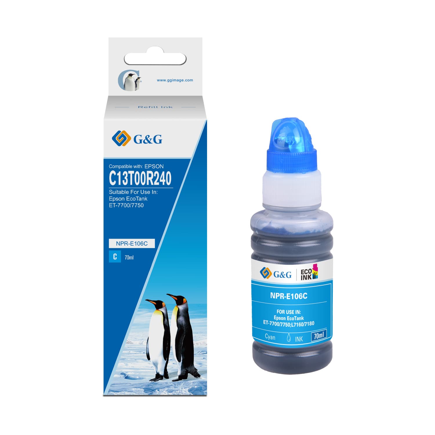 Flacon cerneala Premium G&G Epson 106 Cyan (C13T00R240)
