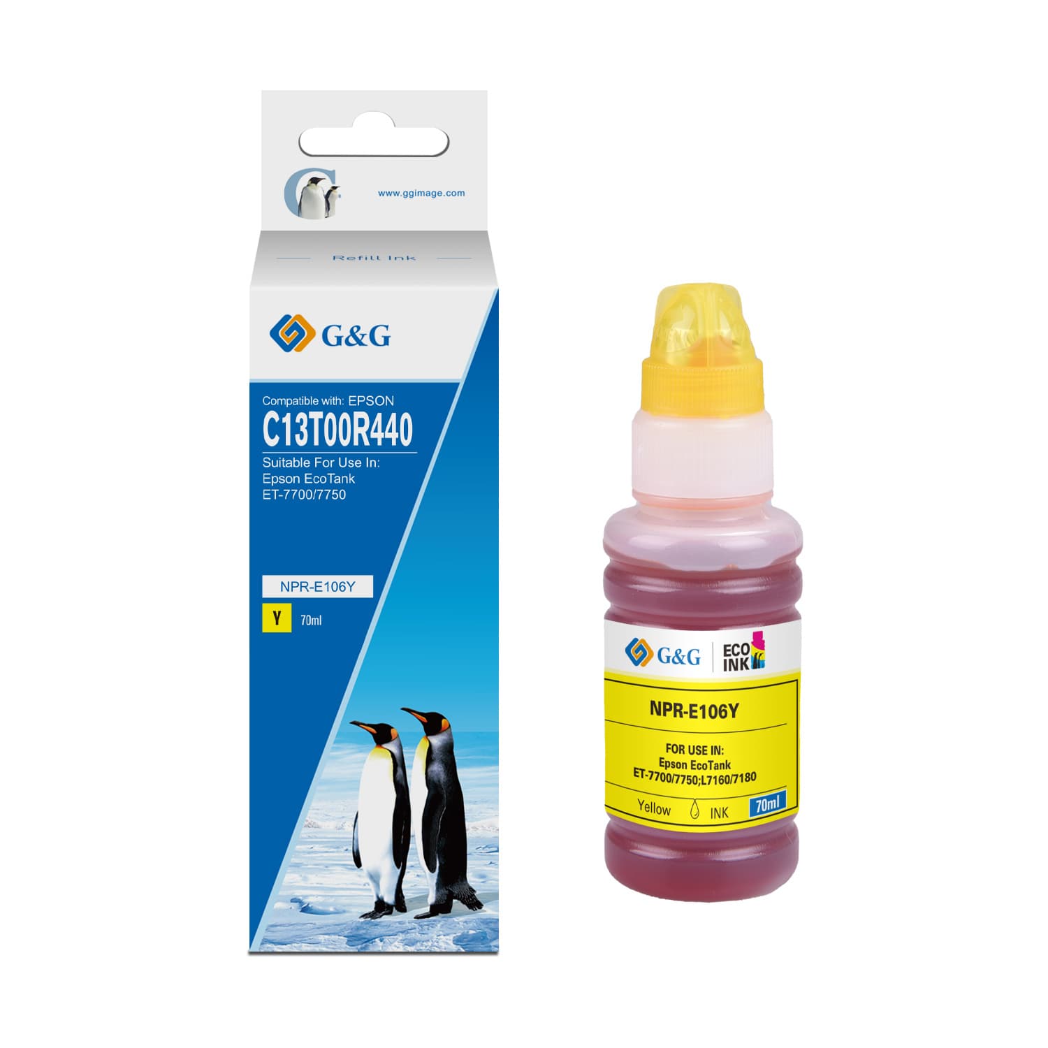 Flacon cerneala Premium G&G Epson 106 Yellow (C13T00R440)