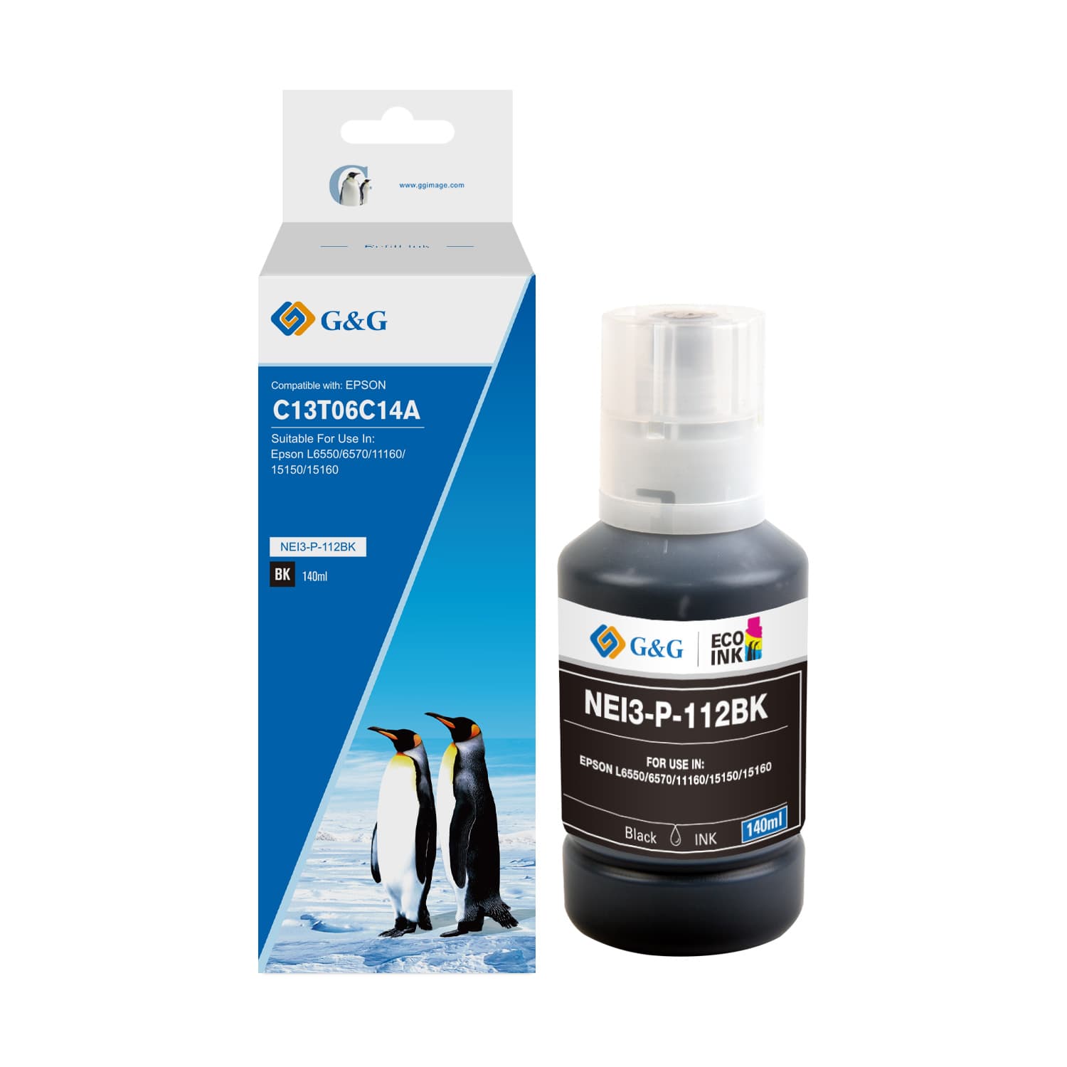 Flacon cerneala Premium G&G Epson 112 Black (C13T06C14A)