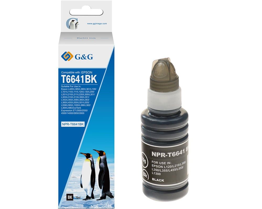 Flacon cerneala Premium G&G Epson T6641 Black (C13T664140)