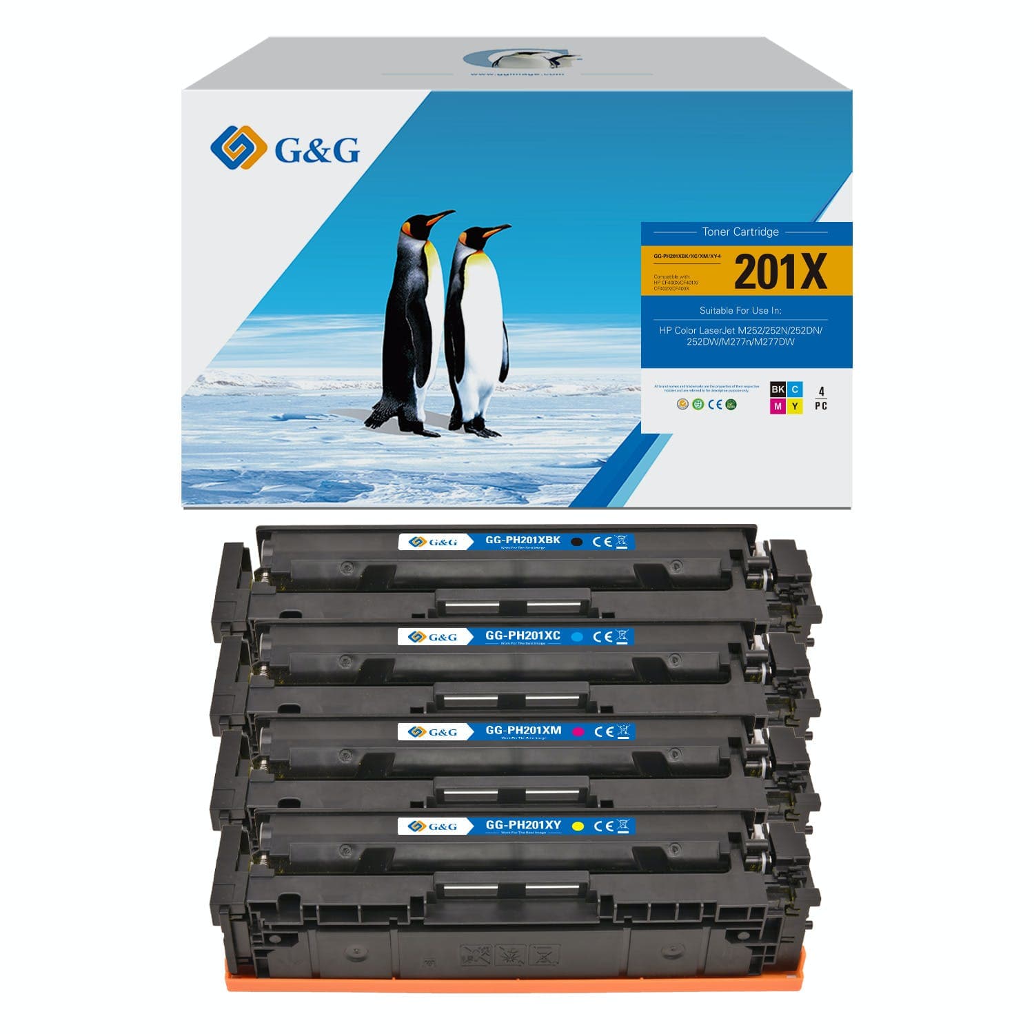 Pachet tonere premium G&G HP 201X (CF400X, CF401X, CF402X, CF403X)