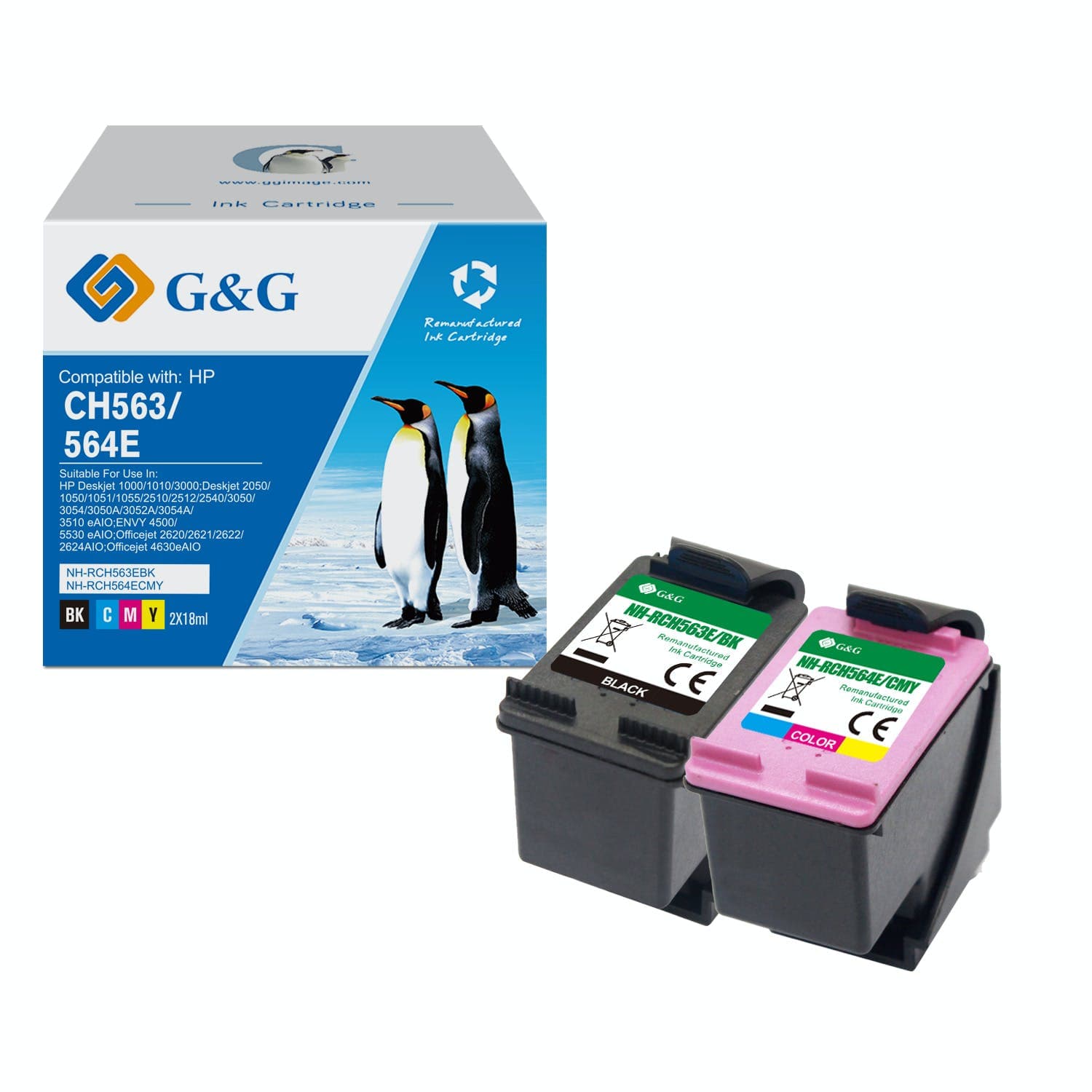 Pachet cartuse premium G&G HP 301XL (CH563EE, CH564EE)