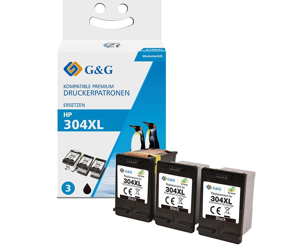 Cartus Premium G&G 3x HP 304XL Black (N9K08AE)